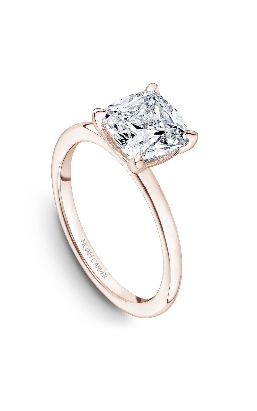 14K Rose Gold Solitaire Cushion Engagement Ring