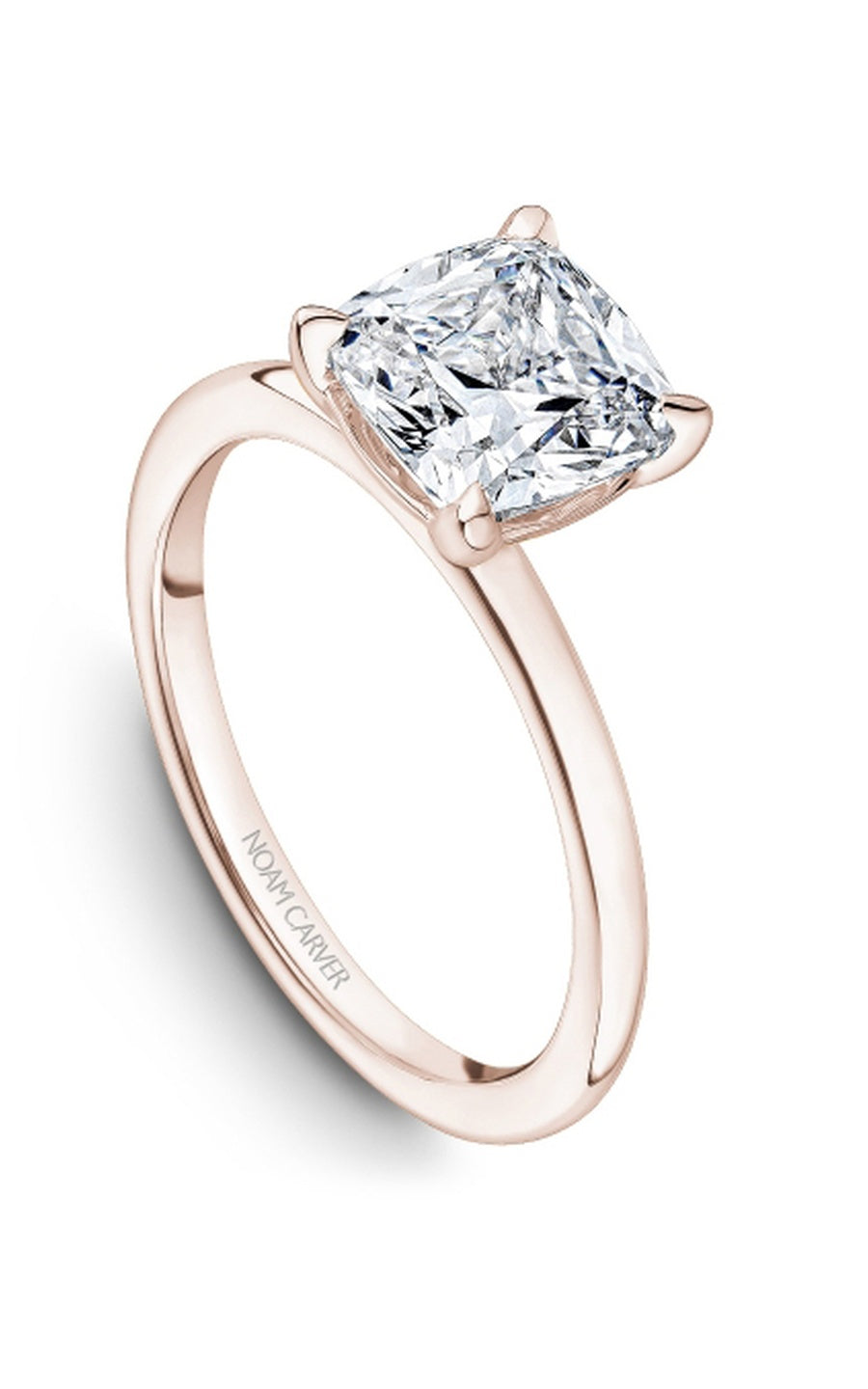 18K White Gold Solitaire Cushion Engagement Ring
