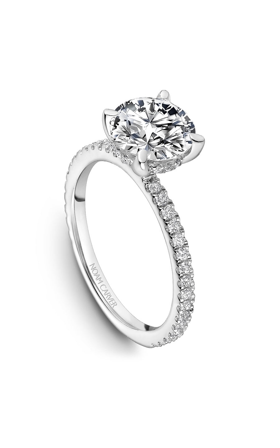 Platinum Sidestone Round Engagement Ring