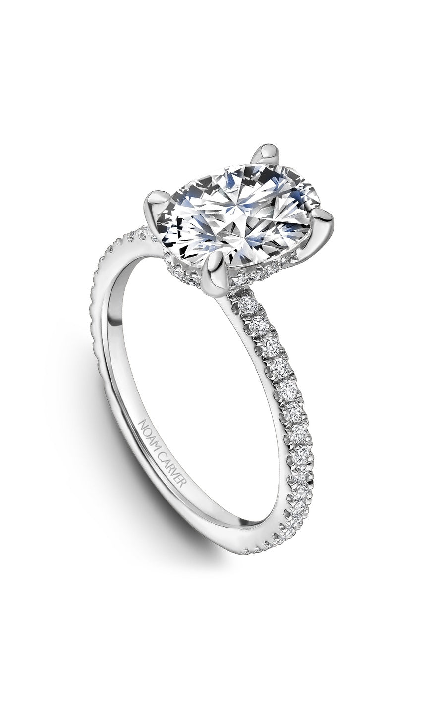 Platinum Sidestone Round Engagement Ring