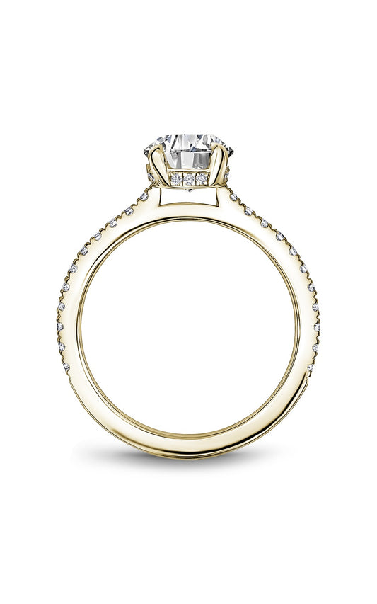 14K Yellow Gold Sidestone Oval Engagement Ring