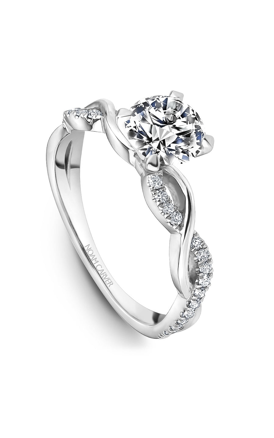 Platinum Sidestone Round Engagement Ring