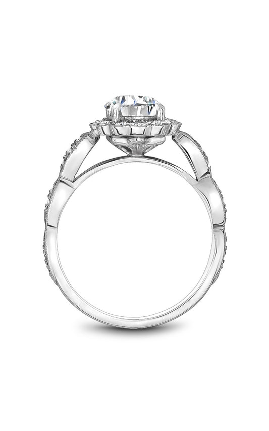 14K White Gold Round Engagement Ring
