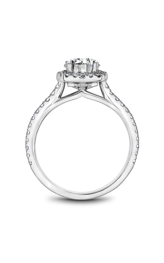 14K White Gold Halo Round Engagement Ring