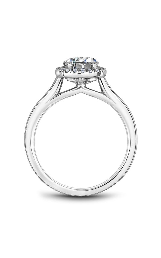 14K White Gold Halo Round Engagement Ring
