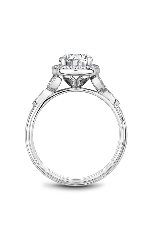 14K White Gold Round Engagement Ring