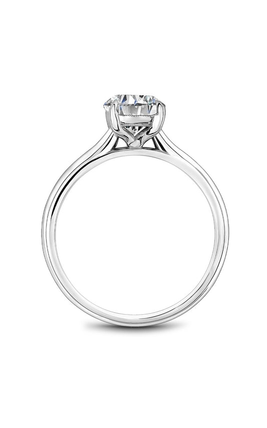 14K White Gold Solitaire Round Engagement Ring