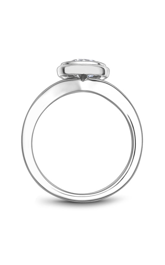 14K White Gold Solitaire Round Engagement Ring