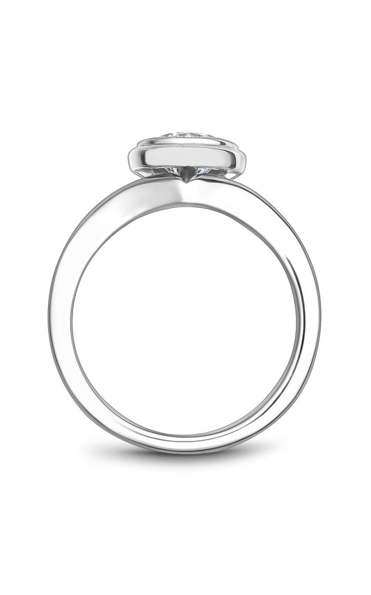 14K White Gold Solitaire Round Engagement Ring