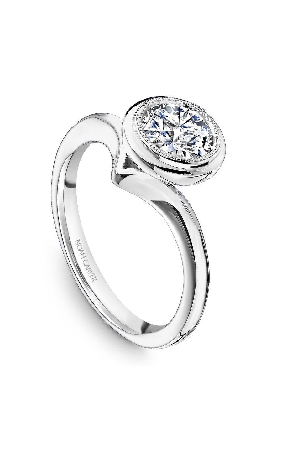 14K White Gold Solitaire Round Engagement Ring