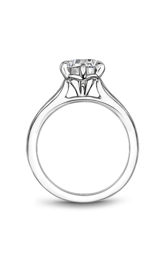 14K White Gold Solitaire Round Engagement Ring