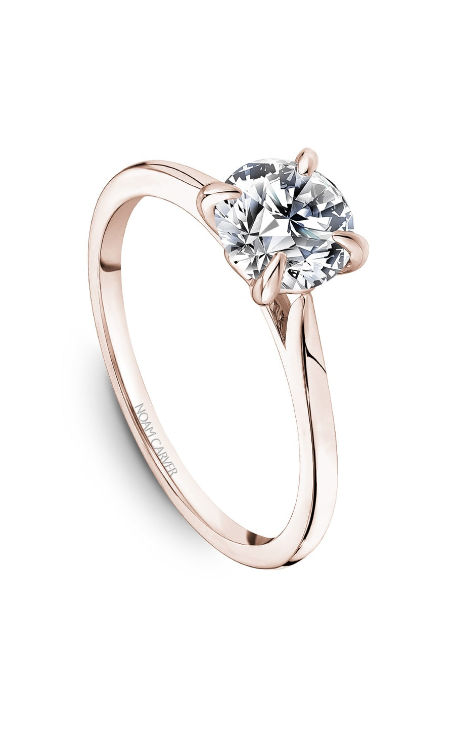 14K Rose Gold Solitaire Round Engagement Ring