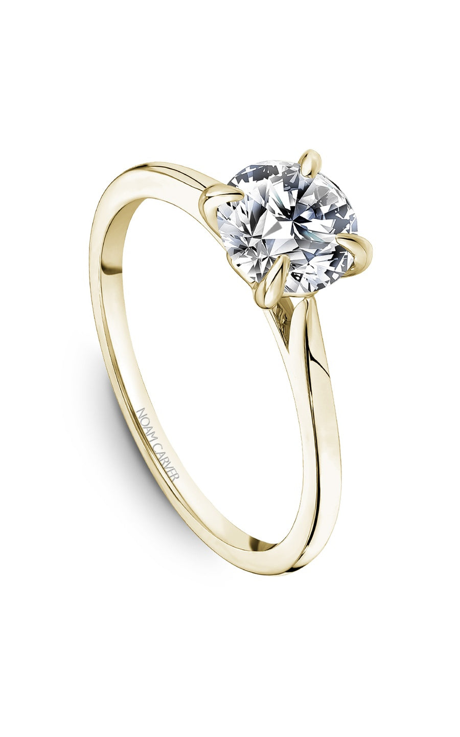 14K Yellow Gold Solitaire Round Engagement Ring