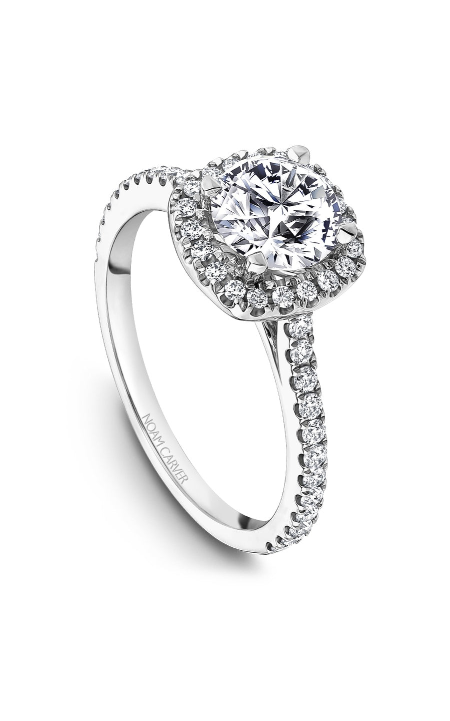 Platinum Halo Round Engagement Ring
