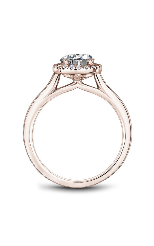 18K Rose Gold Halo Round Engagement Ring