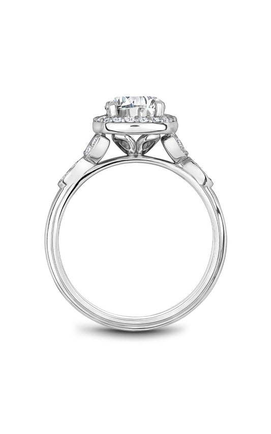 18K White Gold Halo Round Engagement Ring