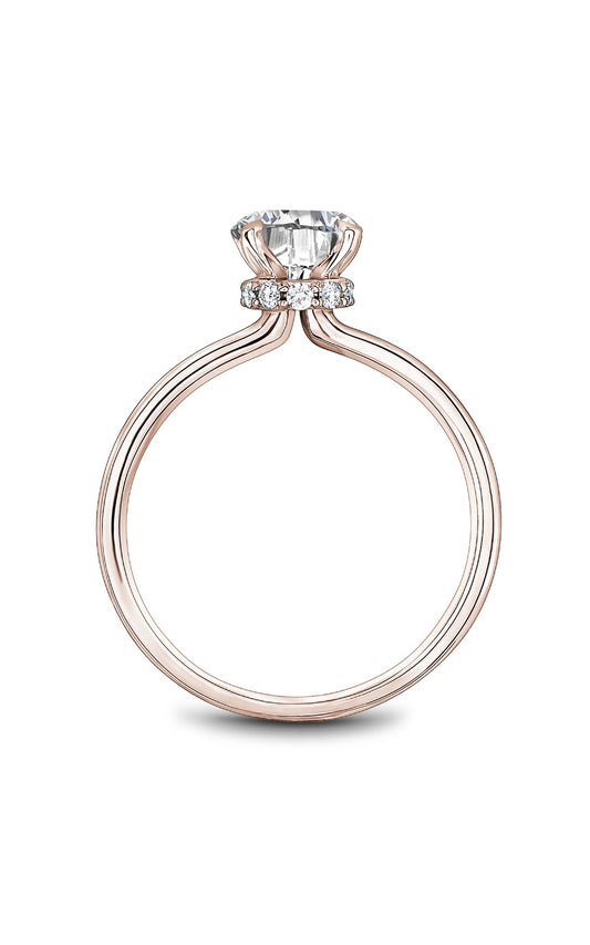 14K Rose Gold Solitaire Round Engagement Ring