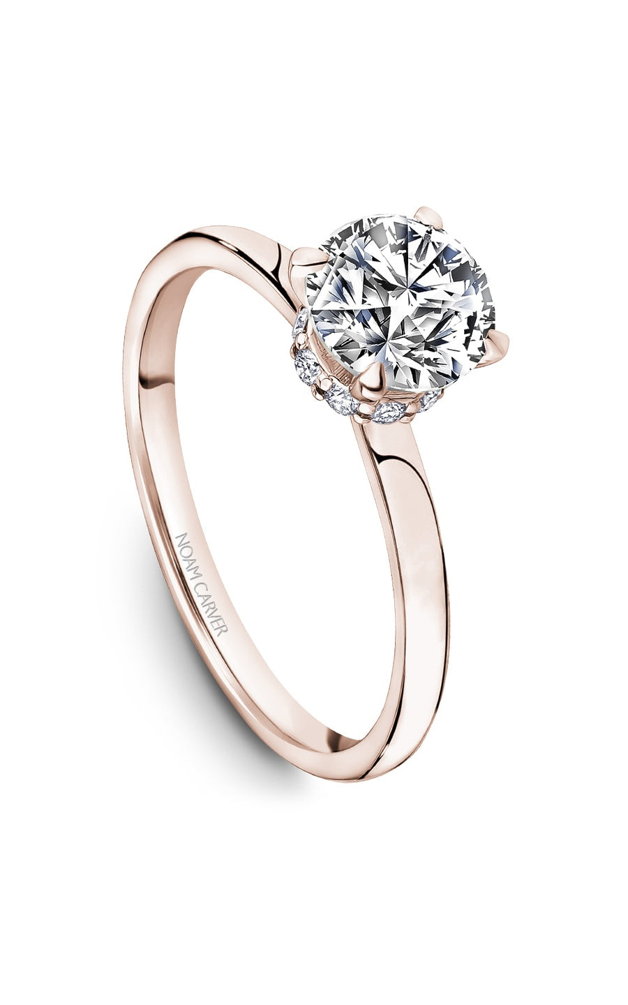 14K Rose Gold Solitaire Round Engagement Ring
