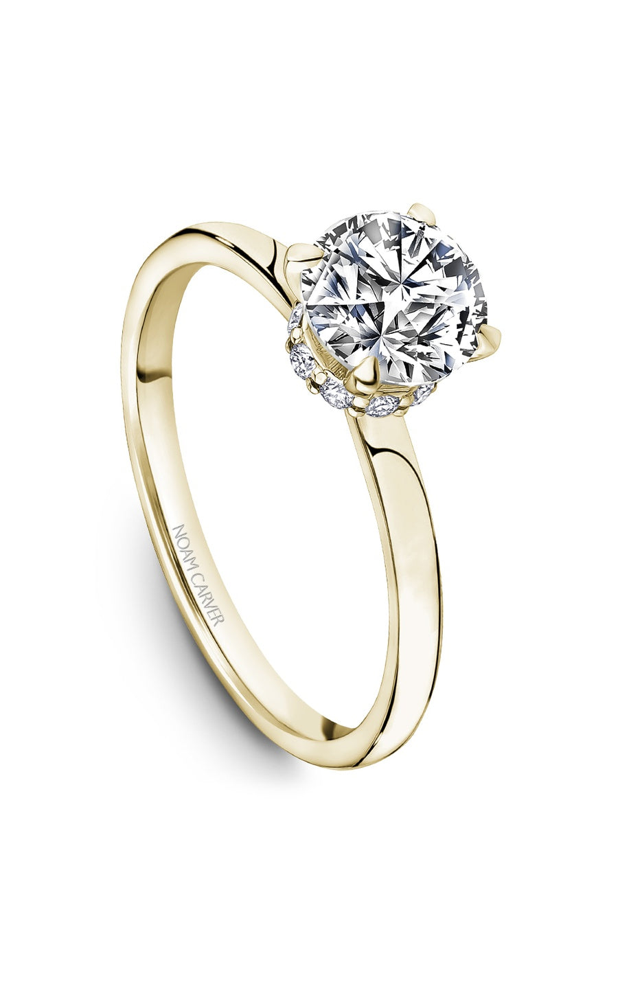 14K Yellow Gold Solitaire Round Engagement Ring