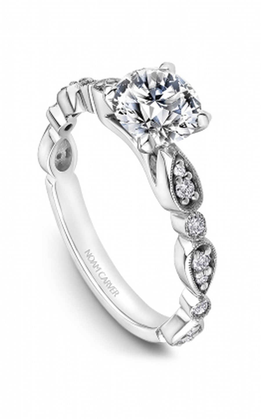 Platinum Sidestone Round Engagement Ring