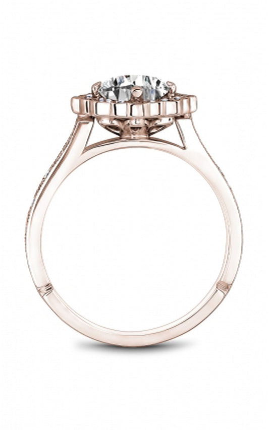 18K Rose Gold Halo Round Engagement Ring