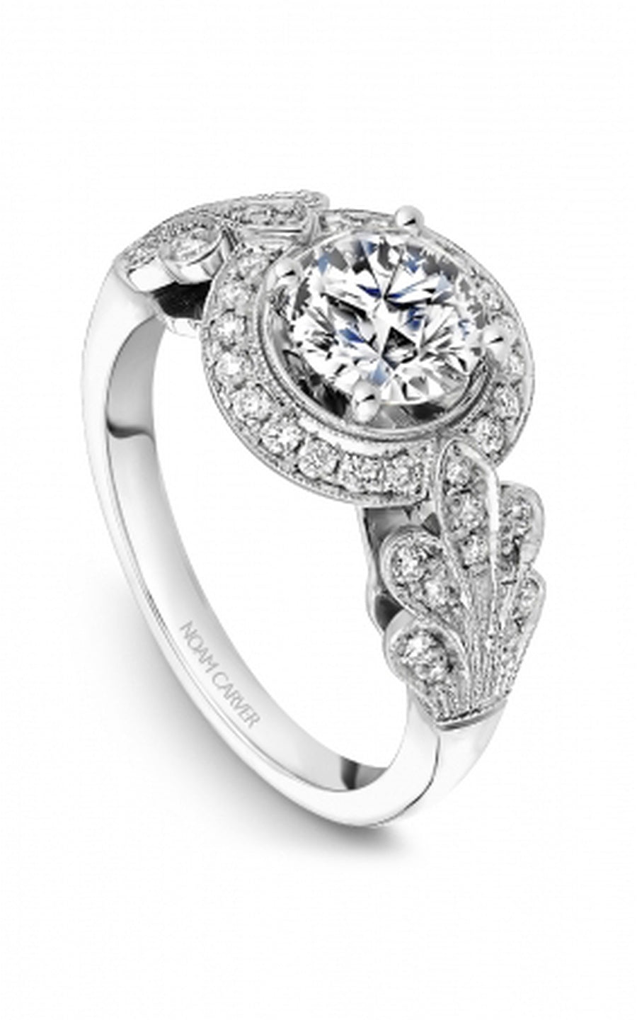 Platinum Halo Round Engagement Ring