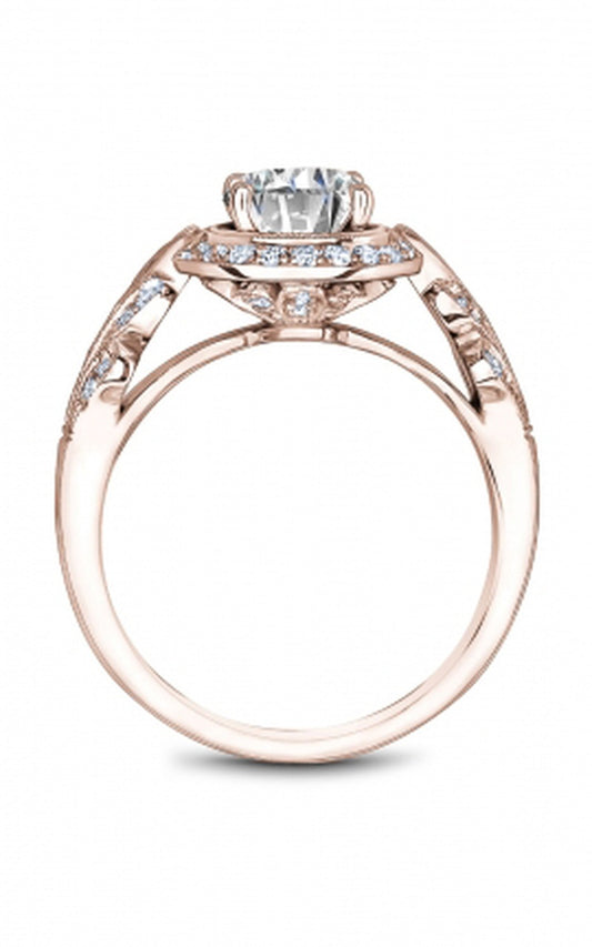 18K Rose Gold Halo Round Engagement Ring