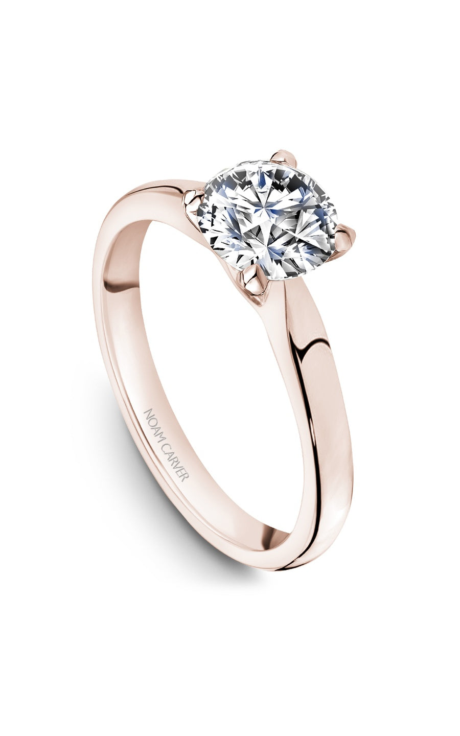 14K Rose Gold Solitaire Round Engagement Ring