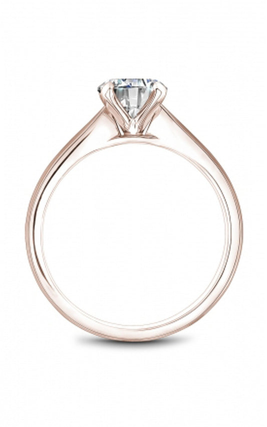 18K Rose Gold Solitaire Round Engagement Ring