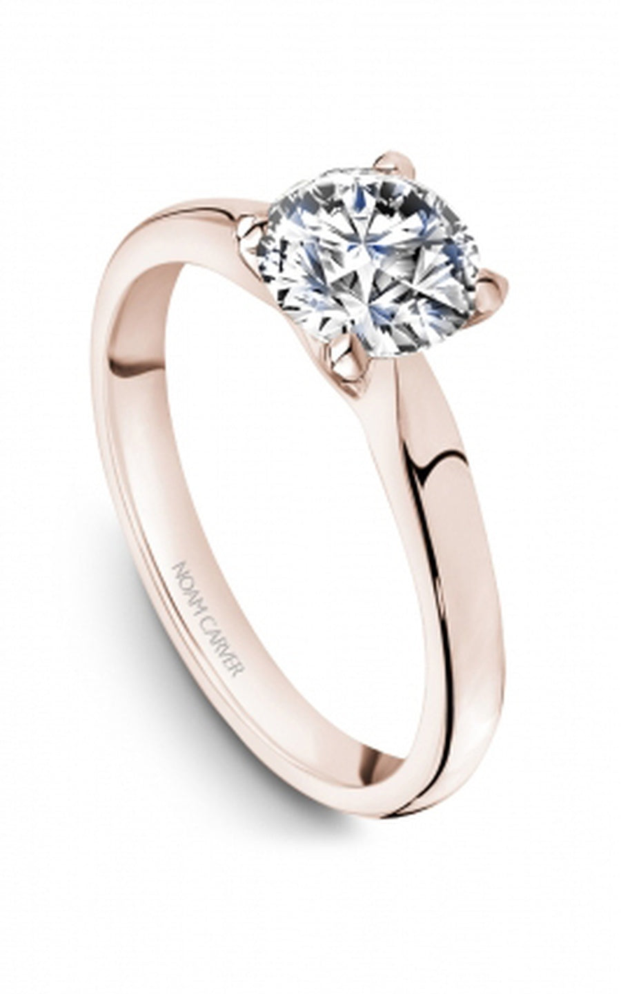 18K Rose Gold Solitaire Round Engagement Ring