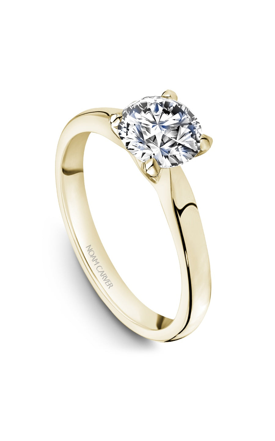 18K Yellow Gold Solitaire Round Engagement Ring