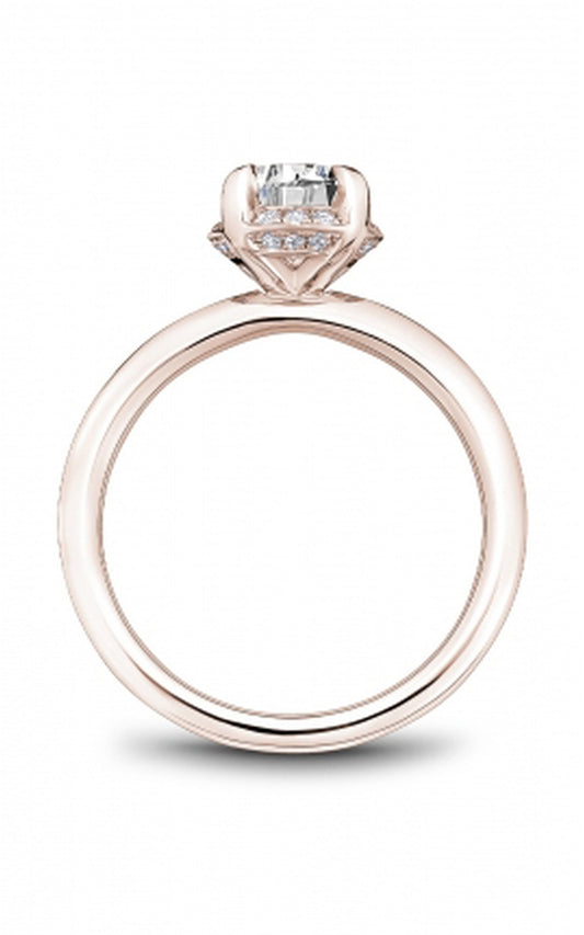 18K Rose Gold Halo Round Engagement Ring