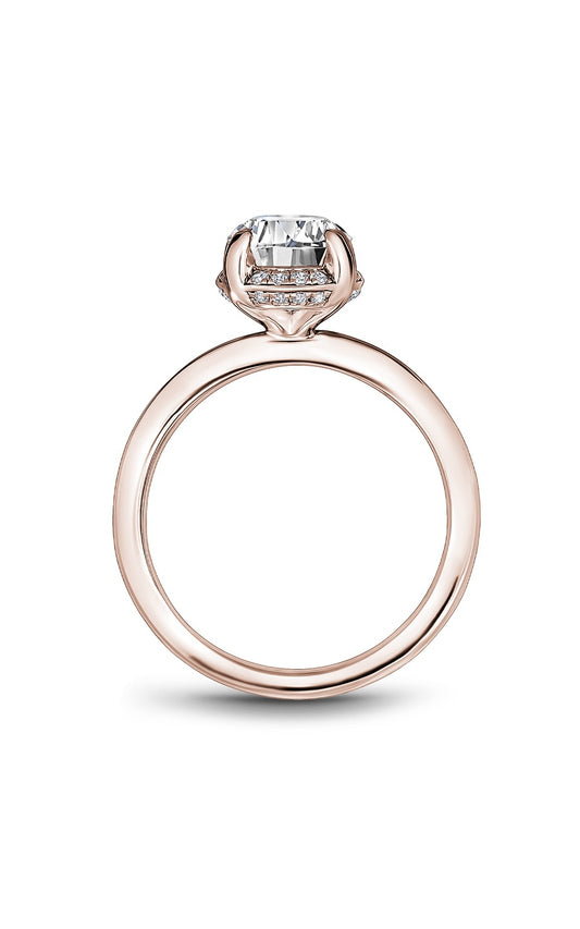 14K Rose Gold Halo Oval Engagement Ring