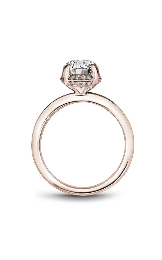 14K Rose Gold Halo Oval Engagement Ring