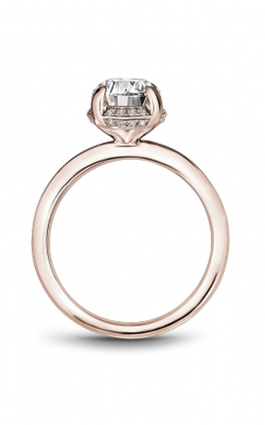18K Rose Gold Halo Oval Engagement Ring