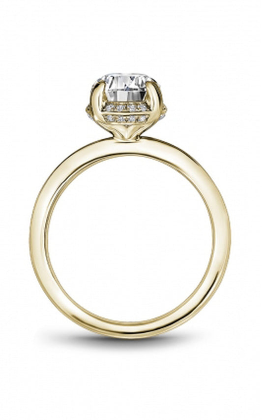 18K Yellow Gold Halo Oval Engagement Ring