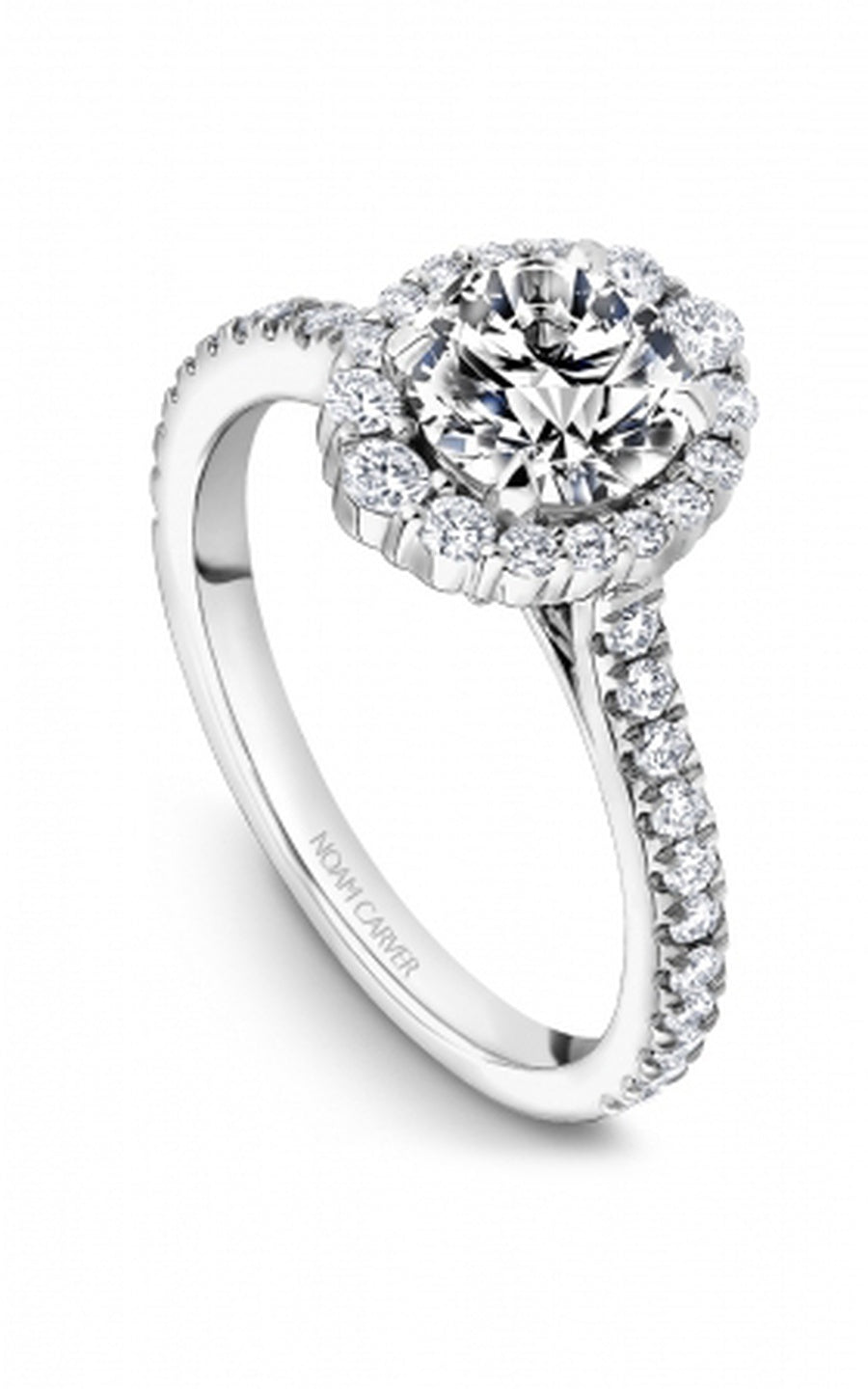 Platinum Halo Round Engagement Ring
