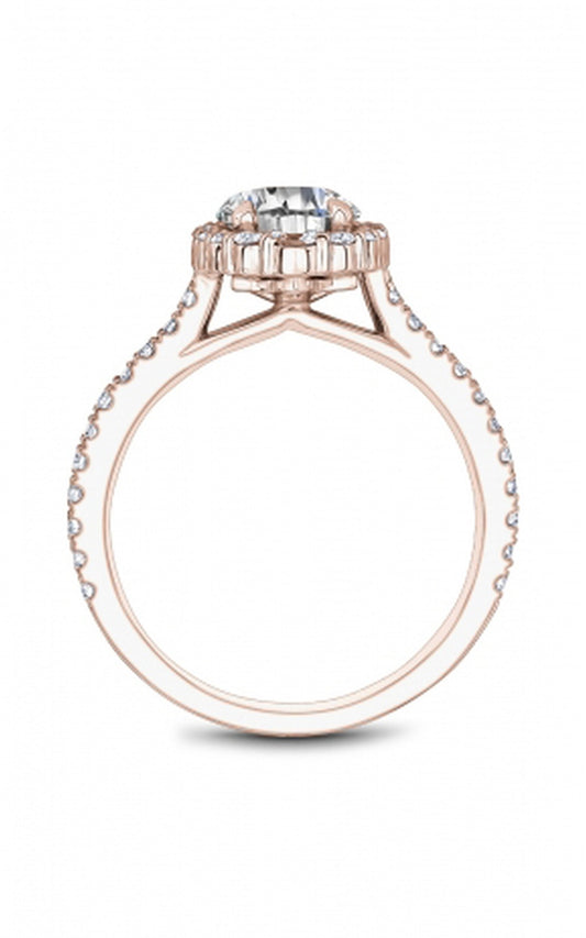 18K Rose Gold Halo Round Engagement Ring