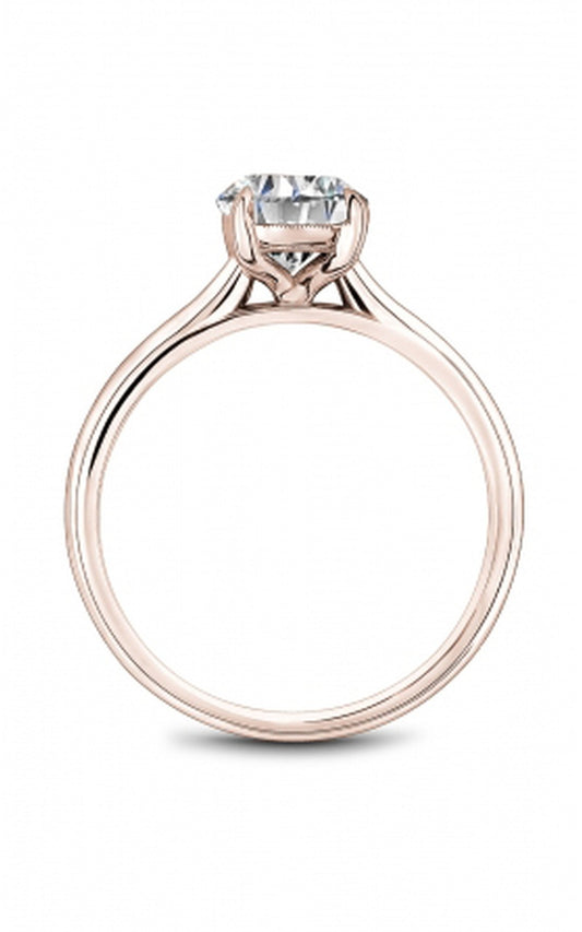 18K Rose Gold Solitaire Round Engagement Ring