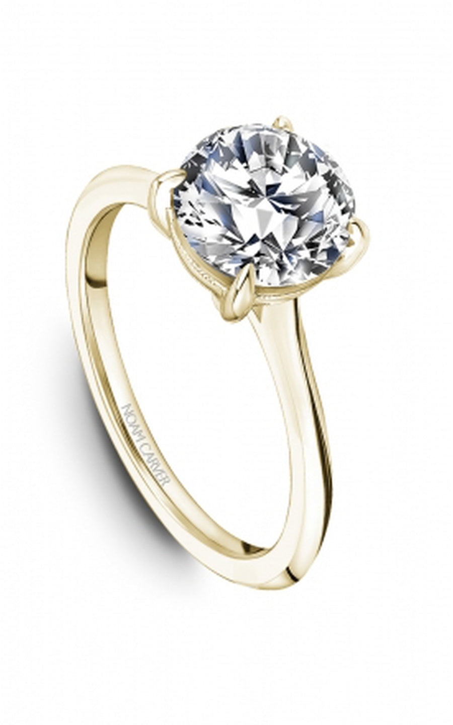 18K Yellow Gold Solitaire Round Engagement Ring