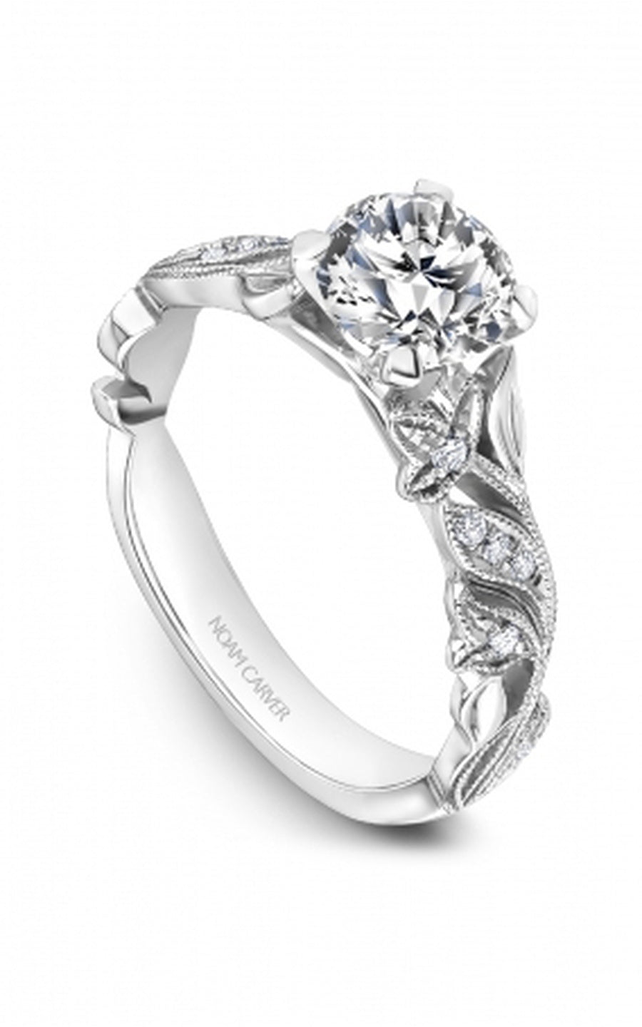 Platinum Sidestone Round Engagement Ring