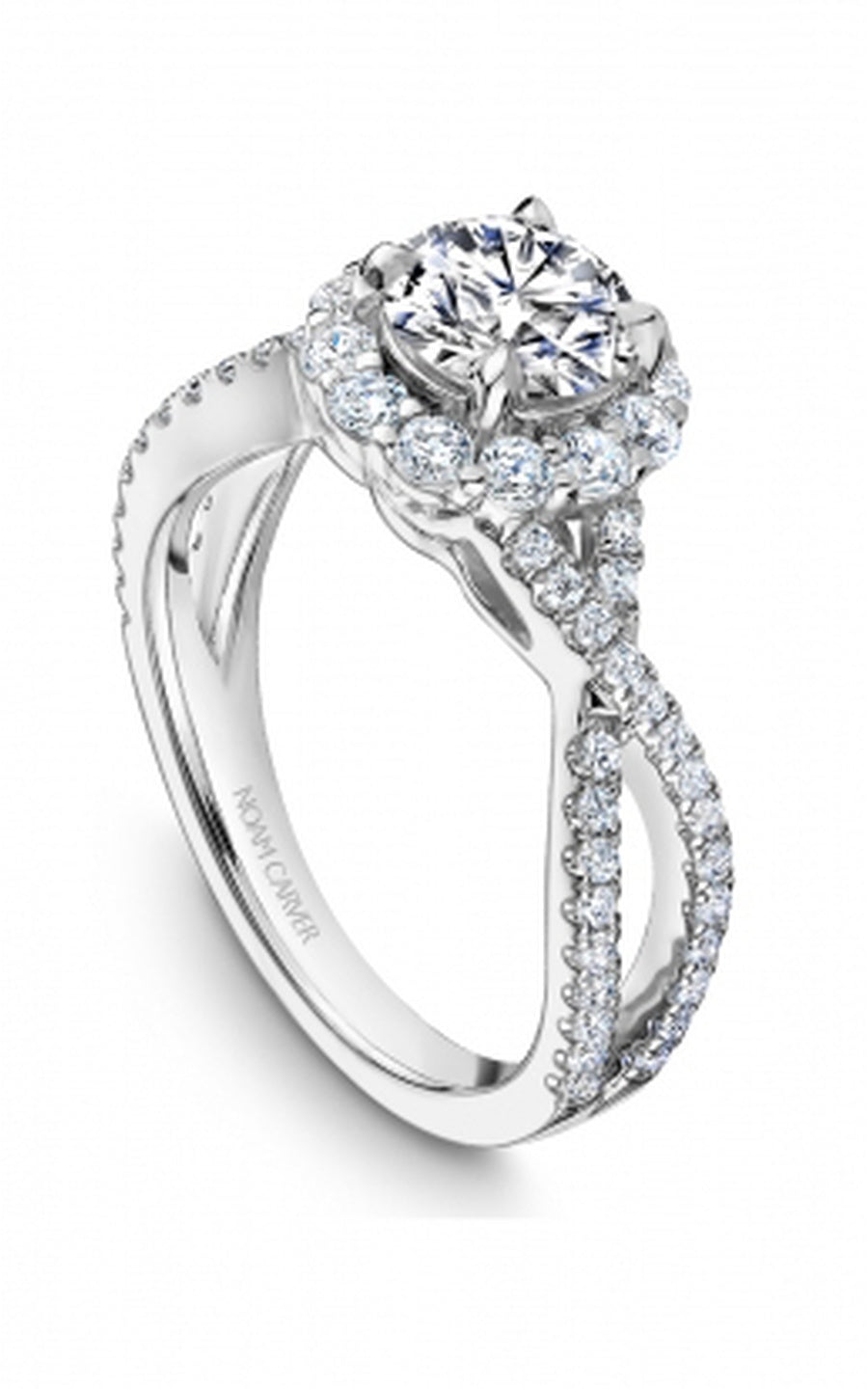 Platinum Halo Round Engagement Ring