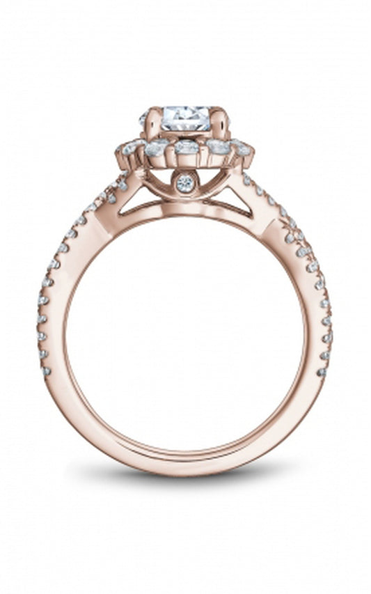 18K Rose Gold Halo Round Engagement Ring