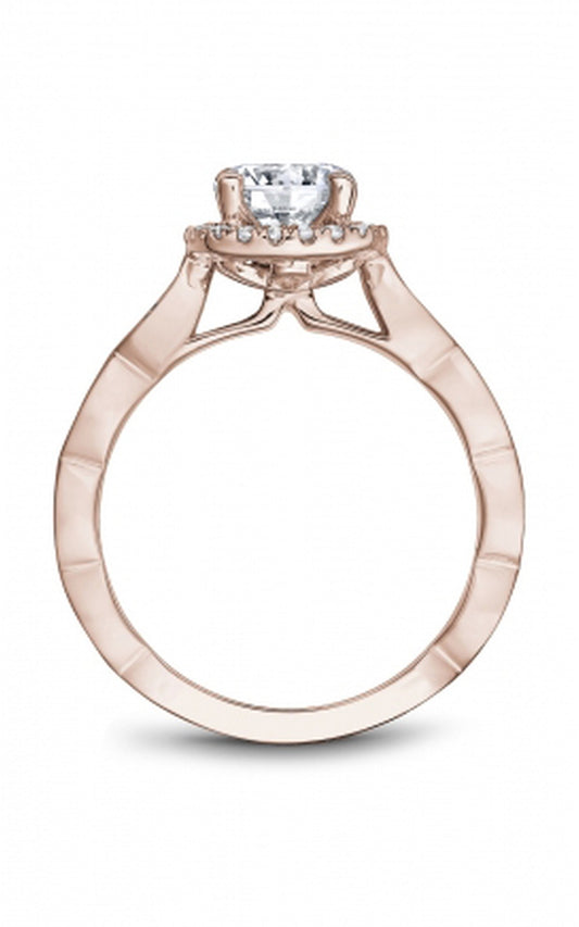 18K Rose Gold Halo Round Engagement Ring