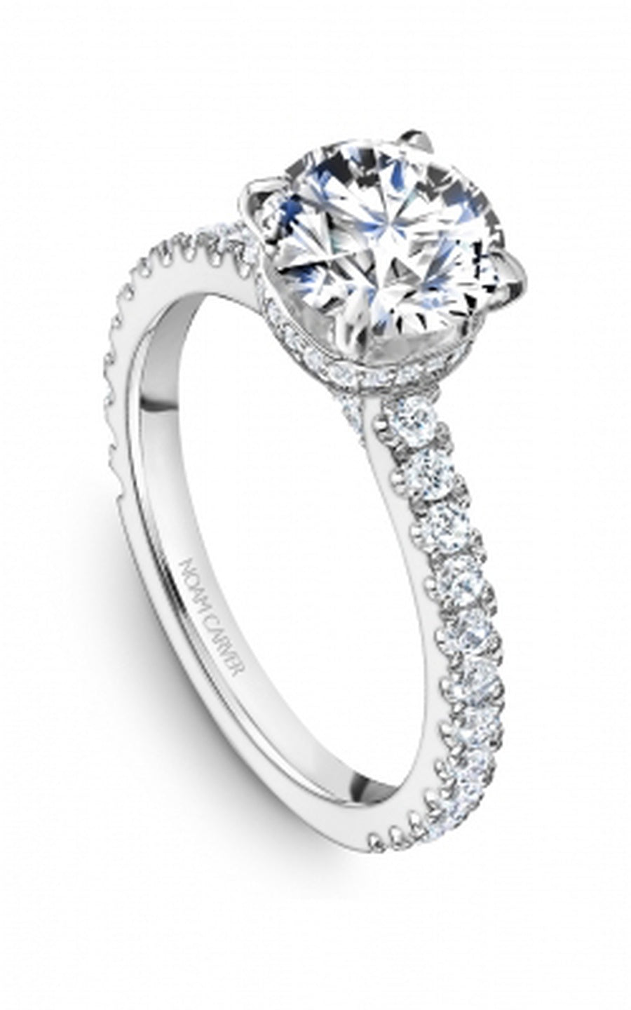 Platinum Sidestone Round Engagement Ring