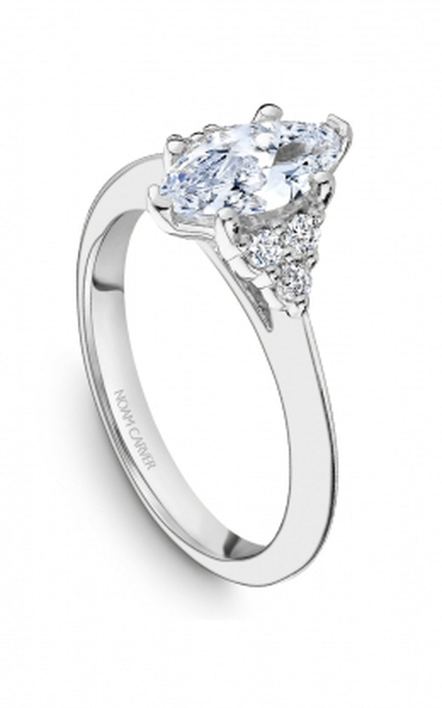 Platinum Sidestone Marquise Engagement Ring