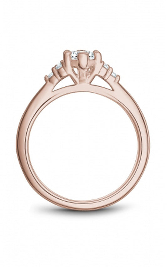18K Rose Gold Sidestone Marquise Engagement Ring