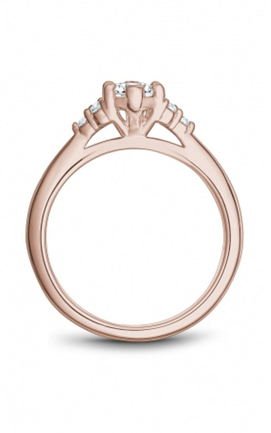 18K Rose Gold Sidestone Marquise Engagement Ring