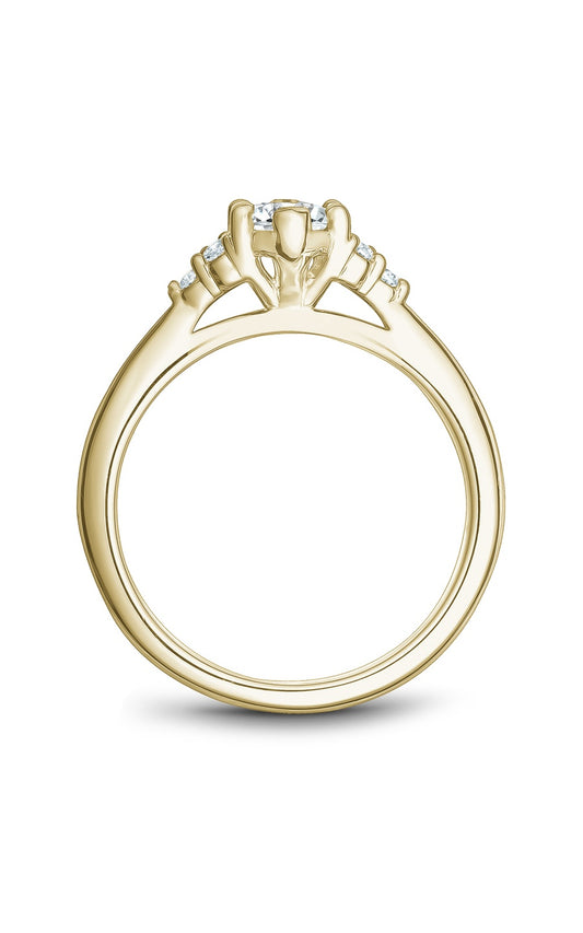 14K Yellow Gold Sidestone Marquise Engagement Ring
