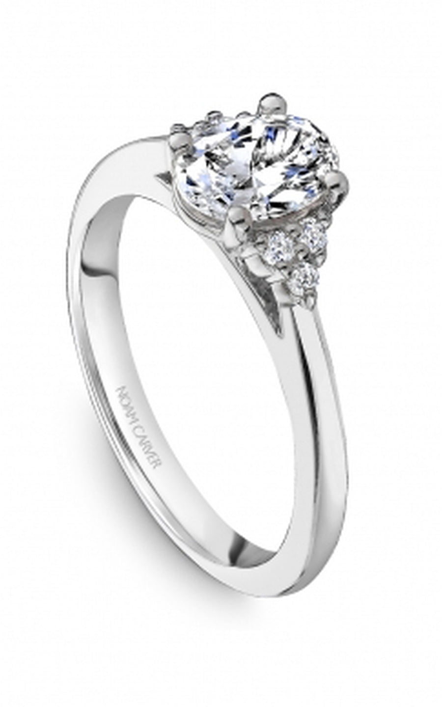 Platinum Sidestone Oval Engagement Ring